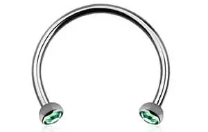 Horseshoe Barbells with 3mm Bezel-Set Crystals