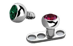 dermal anchors with half jewel ball tops