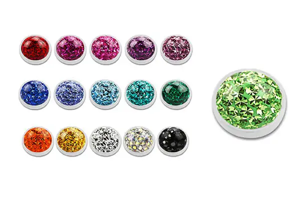 Crystal piercing balls