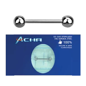 Straight Barbell that has been EO Gas Sterilised at a Medical Facility