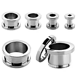 Titanium tunnels in different sizes