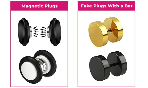 fake plugs with magnets and bars