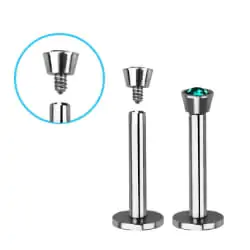 bezel set crystal tops