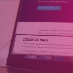 Image in pink of the bottom left corner of a laptop screen