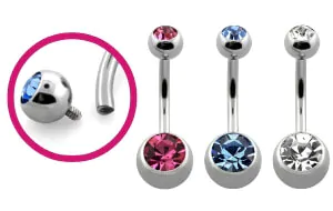 internally threaded Belly Bars