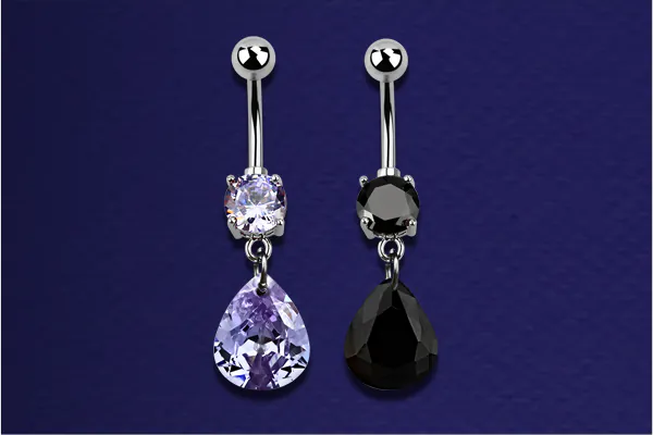 Different types of dangle navel jewellery which are popular belly piercing trends