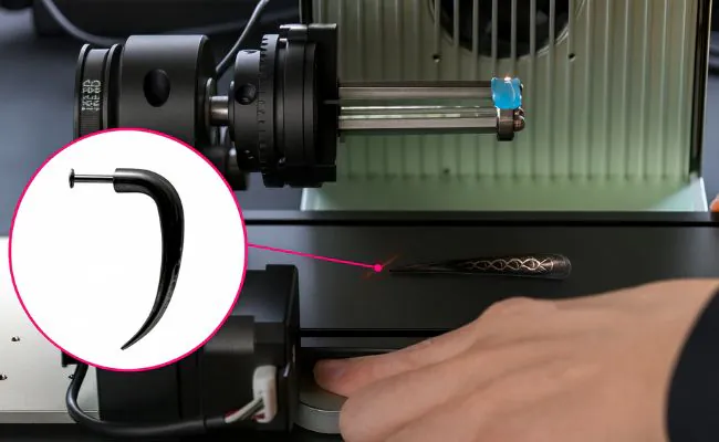 A laser machine used to add decorative patters to jewellery