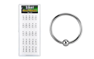 Transparent display box for nose hoop rings